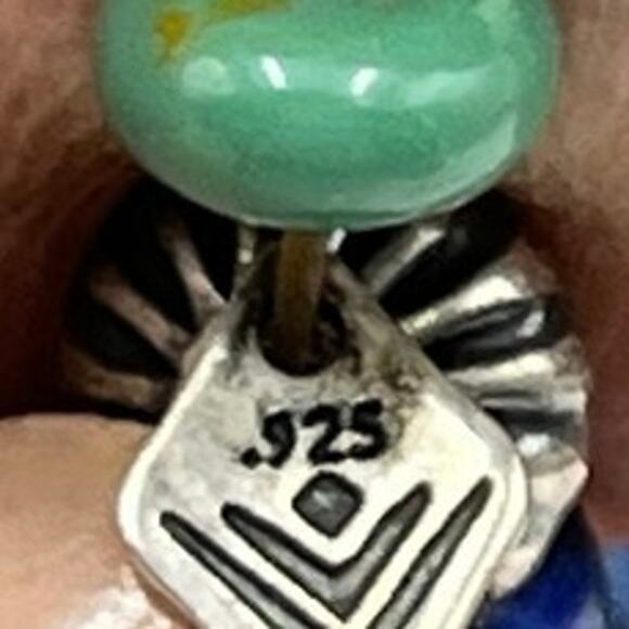 * Silpada B1084 Sterling Silver Lapis Red Bamboo Turquoise Beaded Bracelet 2004 - Picture 6 of 7